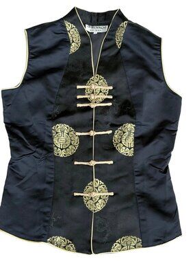 Tang Yi Cheongsam sleeveless Asian oriental brocade top